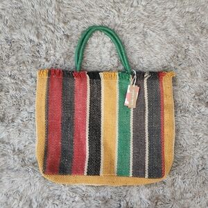 Roller Rabbit Isleta Woven Tote Bag‎ Green